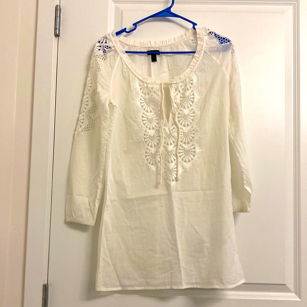 J Crew Embroidered Tunic Beach Cover-Up (XXS)